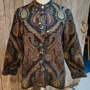 Vintage Flashback Jacket Tapestry Western Aztec Tribal Medium Excellent